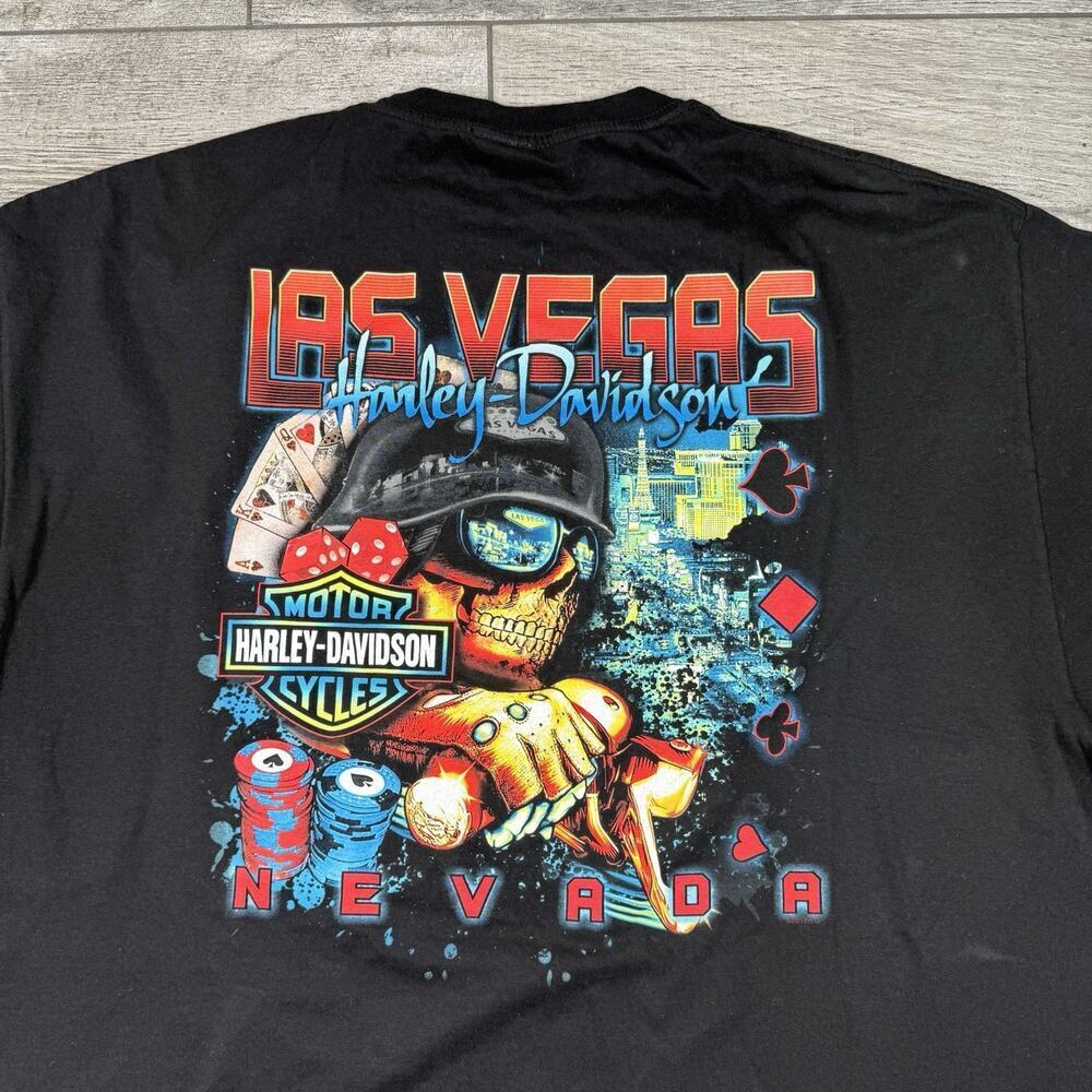 Harley Davidson T Shirt Las Vegas Nevada Men’s XL Black Biker Harley